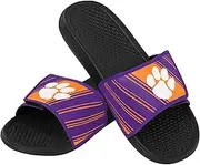 FOCO Men's NCAA College Team Logo Shower Sport Legacy Slide Flip Flop Sandals Clemson Velcro Medium