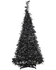 Sterling Tree Company 4ft High Pop Up Pre-Lit Black Pine Tree With 100 Warm White Lights