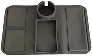 Silicone Couch Cup Holder Anti-Spill Sofa Arm Tray Table Flexible Organizer Anti-Slip Couch Tray for Chair with Dual Side Pockets(Grey)