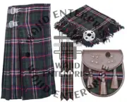 Highlander Men's Traditional Scottish National tartan 8 yard Kilt & Accessories