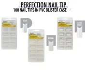 Mia Secret Perfection Tips (Clear, Ultra White, Natural) 100pcs PVC Blister Case