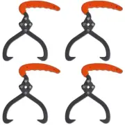 Log Tongs with PVC Grip Heavy Duty 4 Piece Set Firewood Lifter Tool
