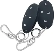 RUNZUIE 2Pcs Silicone Smart Remote Key Fob Cover for 2023 2024 Hyundai Ioniq 6 Kona Santa Fe Elantra 5/7 Buttons (Black)