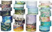 YUBX Landscape Washi Tape Set in Oil Painting Style 24 Rolls Scenery Drawing Masking Graphic Decorative Tapes for Arts, DIY Crafts, Journals, Planners, Scrapbook, Wrapping
