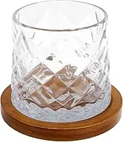 Rotating Whiskey Tumbler Base Engraved Glasses Set for Bar Unique Rotating Function 280ml Heavy Base for Pub