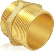 Fire Equipment Hexagonal Nipple Fitting Brass Fire Hose Adapter 1-1/2" NPT Male