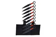 Perfect Point Red Rope Throwing Knives 9pcs