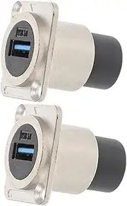 Panel Socket Accessory Pass Through Multi Port Hub Holder Station Replacement Powered Panel Mount Coupler Surge Protector with Charger Silver PC