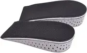 [Generic] Breathable Memory Foam Invisible Height Increase Insoles Elevator Shoe Insoles Heel Lift Cushion Shoe Inserts (Black, 4.3CM)