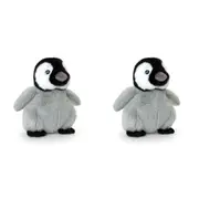 2x Keeleco Baby Emperor Penguin Soft Stuffed Animal Plush Kids Toy 18cm Grey 3+