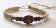 Boho Beaded String Bracelet or Anklet Adjustable Cream Pink Blue Purple Gift A