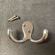 (5 Pack) Chrome Double Robe Hook with Screws