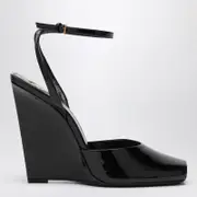 [Saint Laurent] La Scandale wedge in black patent leather 38,5 IT Black