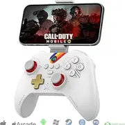 Megadream Mobile Game Controller for iPhone iPad, Wireless Android Gamepad - PS Remote Play, Xbox Cloud, Steam Link, GeForce Now, MFi Arcade Games, Micro & Hall Trigger, with Phone Clip, Star White