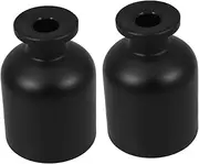 Beavorty 2pcs Refillable Glass Diffuser Bottles for Aromatherapy Elegant Cylindrical Design Durable Empty Oil Diffuser Containers for Home Office Present Giving