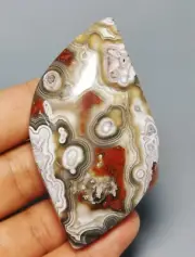 Natural Beautiful Mexican Crazy Lace Agate Geode Crystal Healing Sphere Pendant