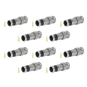 10Pack Premium Adapter BNC Compression Connector for CCTV Camera RG6 Coax Cable
