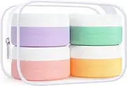 Weseewd Silicone Travel Containers for Toiletries, TSA Approved 40ml Travel Size Jars for Creams, BPA Free Leak Proof Travel Accessories for Cosmetic Face Hand Body Cream