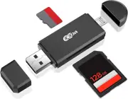 Adaptador Micro USB OTG a USB 2.0 Lector de tarjetas SD/Micro SD con USB Standar