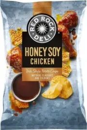 2 x Red Rock Deli Potato Chips Honey Soy And Chicken 165g
