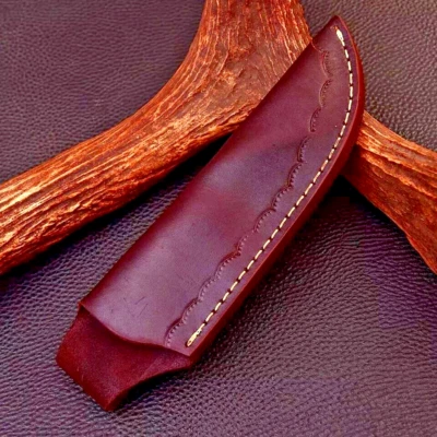 GENUINE LEATHER SHEATH CUSTOM HANDMADE FIXED BLADE KNIFE / HOLSTER 1305