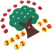 Uonlytech 1set Non-woven Tree Counting Cognitive Pairing Toy Educational Math Game for Boys and Girls Safe Portable Learning Tool for Home and School Fun Interactive Play for Early