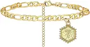 [Tummy Tub] Bracelets,Bracelet Jewellery,Anklet String Charm,Bracelet Display Foot Layer Single for Women Jewelry Anklet Anklet 26 Shape Initial Letters Letters Anklet Chain Anklet Bracelets Geometric Female
