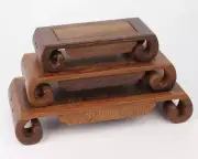 Bonsai Flower Hard Wooden Rack Rectangle Bent Leg Wenge Wood Fishbowl Stand