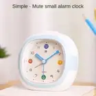 Simple Silent Alarm Clock with Night Light Plastic Time Clocks Children