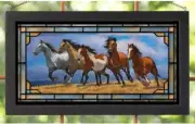 Wild Wings 5386500003 Stained Glass Art, 23-inch Width (Over The Top Horses)