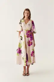 Gilda Bell Sleeve Midi Dress