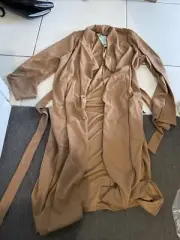 Boohoo Utility Pocket Belted Duster Camel 14 Freepost D25