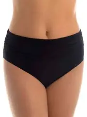 NWT- Magicsuit by Miraclesuit Shirred Jersey Swimsuit Bottom, Black - Size 16