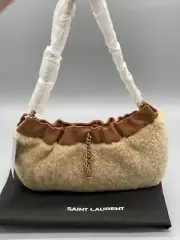 Yves Saint Laurent Pac Pac Shearling Chain Hobo Bag