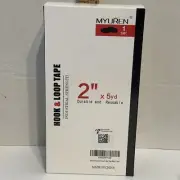 MYUREN Black Sew on Hook and Loop 2" 5 yd Non-Adhesive Back Nylon Strips