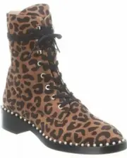 Stuart Weitzman Leather/Suede Sondra Combat Brown Black Boot Women's 7.5