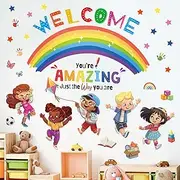DECOWALL SG2-2403 Kids Play Corner and Quotes Wall Stickers Decals Reading Room ABC Décor Classroom Playroom Library Nursery Peel and Stick Removable Baby Boys Girls Decorations School Inspirational