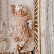 Baby & Toddler Flutter Sleeve Floral Petal Pointelle Ruffle Dress