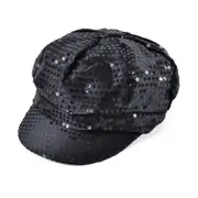 Bristol Novelty Womens Sequin Cap 80s Style Black Hats Female Halloween Costume Bh540