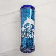 Girl Scout Tumblr Dolphin Blue Glitter Go Bright Ahead BPA Free 20 Oz