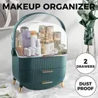 Makeup Storage Case Cosmetic Organiser Drawer Jewellery Stand Holder Green