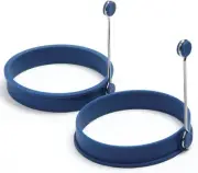 Norpro Silicone Round Pancake/Egg Rings, 2 Pieces, 2 Count (Pack of 1), Blue