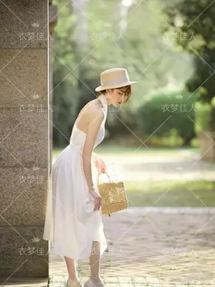 影樓新款主題寫真服裝女唯美小清新簡約小白裙日系藝術照拍攝衣服