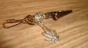 Zipper Pull ROACH CLIP Smoke Clip Note Holder Cannabis Leaf Tibetan Charm Z7