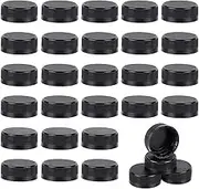 100Pcs Black Plastic Bottle Caps 1.5 Inch Inner Diameter Tamper Seal Lids 1.6x0.6 Inch Bottle Jug Storage Cap Lids Replacement Caps Twist Cap for Juice Bottles Dispenser Caps