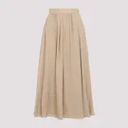 [Ralph Lauren Collection] Ralph Lauren Collection-Beige Kynlee A Line Skirt-Donna 4 US