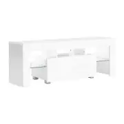 130cm RGB LED TV Stand Cabinet Entertainment Unit Gloss Furniture Drawer Tempere