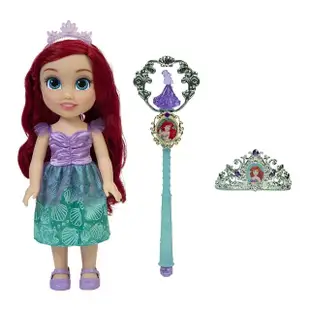 【Disney 迪士尼】公主娃娃+皇冠權杖組-愛麗兒(迪士尼)