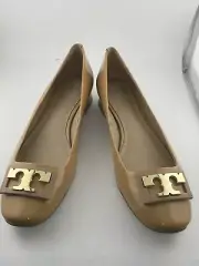 Tory Burch Beige Patent Leather Gigi Ballet Flats Size 8.5M