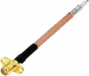 ROBAUN 1PC SMA Female Jack 2-Hole Panel Mount RG316 Cable Other End No Connector/Exposed/Fork Soldering(SMAKF-Solder,15cm)